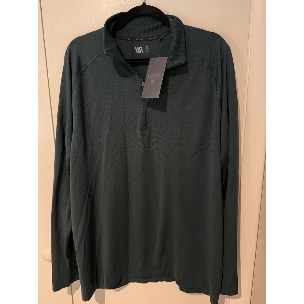VRST Mens XXL 2XL Circuit Seamless 1/4 Zip Pullover Green Dusk Heather NWT